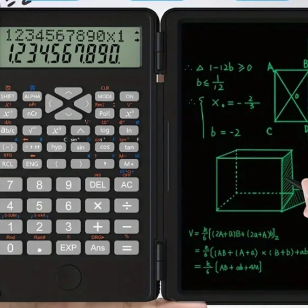 3-in-1 Scientific Calculator with LCD Writing Pad – Smart & Portable